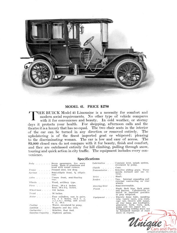 1911 Buick Catalogue Page 11